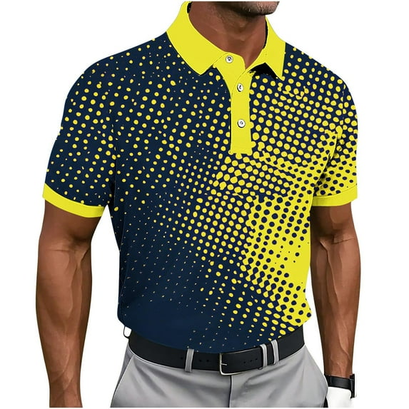 Felirenzacia Big and Tall Men’s Athletic Performance Polo, Short Sleeve Moisture Wicking Golf Shirt, Navy,XL