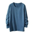 thumbnail image 1 of Felirenzacia Big and Tall Men's Long Sleeve Sweatshirts, Casual 0.4 lbs Cotton Crewneck Hoodie Shirts, Blue, 3XL, 1 of 6