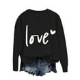 thumbnail image 1 of Felirenzacia Big and Tall Women’s Valentine Pullover Sweet Heart Design Cozy Casual Everyday Top, Black,XL, 1 of 4