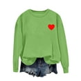 thumbnail image 1 of Felirenzacia Big and Tall Women’s Valentine Pullover Sweet Heart Design Cozy Casual Everyday Top, Mint Green,S, 1 of 4