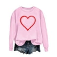 thumbnail image 1 of Felirenzacia Big and Tall Women’s Valentine Pullover Sweet Heart Design Cozy Casual Everyday Top, Pink,S, 1 of 4