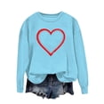 thumbnail image 1 of Felirenzacia Big and Tall Women’s Valentine Pullover Sweet Heart Design Cozy Casual Everyday Top, Sky Blue,S, 1 of 4