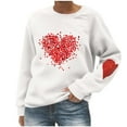 thumbnail image 1 of Felirenzacia Big and Tall Women’s Valentine Pullover Sweet Heart Design Cozy Casual Everyday Top, White,M, 1 of 5