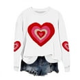 thumbnail image 1 of Felirenzacia Big and Tall Women’s Valentine Pullover Sweet Heart Design Cozy Casual Everyday Top, White,XL, 1 of 5