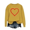 thumbnail image 1 of Felirenzacia Big and Tall Women’s Valentine Pullover Sweet Heart Design Cozy Casual Everyday Top, Yellow,M, 1 of 4