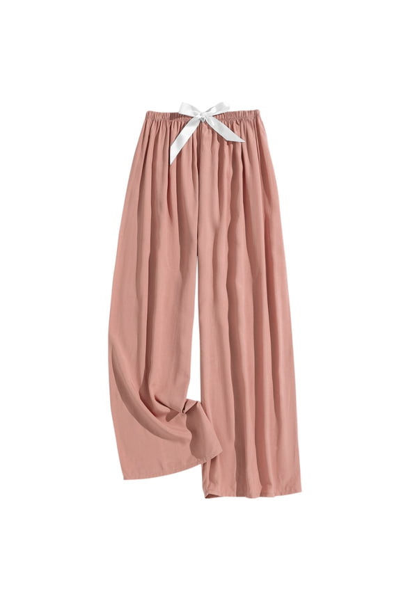 Comfy Pajama Pants for Women Cotton Lounge Trousers with Elastic Waistband, Stretchy Drawstring Sleepwear Bottoms, Soft Relaxed Fit