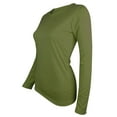 thumbnail image 1 of Felirenzacia Cotton Long Sleeve Tee Shirts for Women Slim Fit Pullover Basic Crewneck Tops, 1 of 4