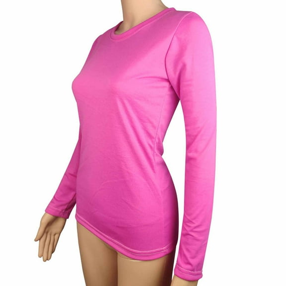 Felirenzacia Cotton Long Sleeve Tee Shirts for Women Slim Fit Pullover Basic Crewneck Tops