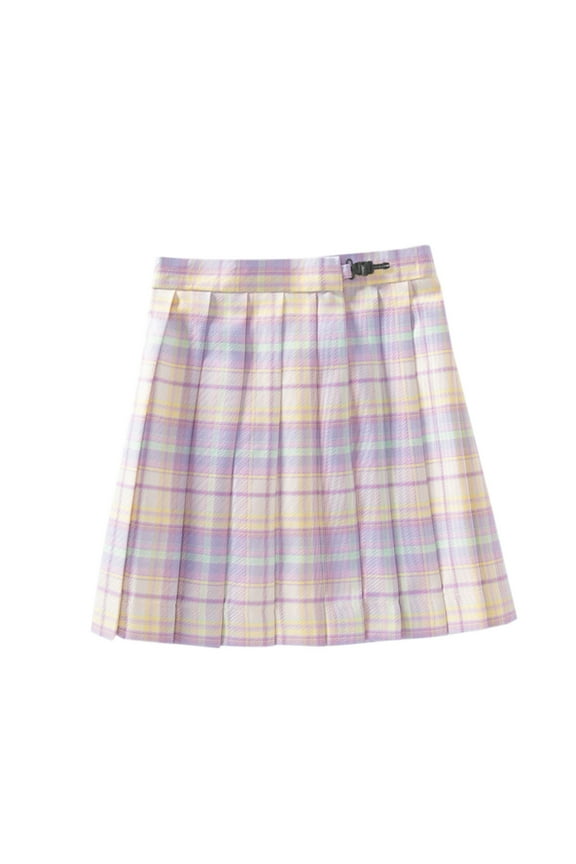 Girls' Pleated Plaid Mini Skirt with Shorts&Pockets Girl Uniform School Tennis Skater Skirts Skort
