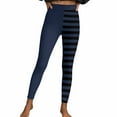 thumbnail image 1 of Felirenzacia Halloween Seamless No See Through Compression Tummy Control Butt Lifting Butter Soft Pilates Striped Color Blocking Athletic Pro Leggings, 1 of 7
