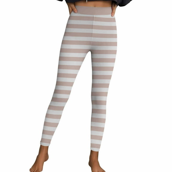 Felirenzacia Halloween Striped Leggings for Women High Waist Tummy Control No See Through Opaque Seamless Butt Lifting Pilates Compression Athletic Yoga Pants