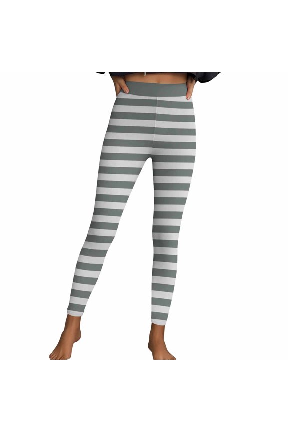 Halloween Striped Leggings for Women High Waist Tummy Control No See Through Opaque Seamless Butt Lifting Pilates Compression Athletic Yoga Pants