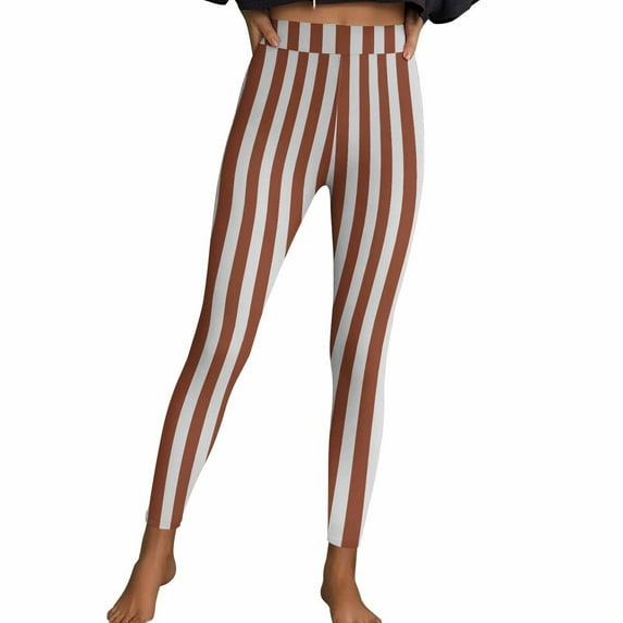 Felirenzacia Halloween Women Costume Leggings High Waist Tight Pants Comfy Full Length Striped Leggings Christmas Halloween Pajama Pants Yoga Pants