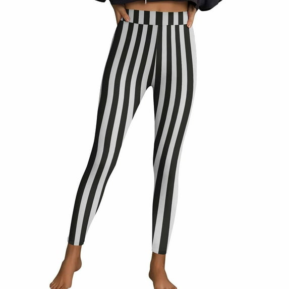 Felirenzacia Halloween Women Costume Leggings High Waist Tight Pants Comfy Full Length Striped Leggings Christmas Halloween Pajama Pants Yoga Pants