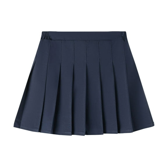 Felirenzacia High Waist Girls Tennis Skirt with Built-in Shorts, Pleated A-Line Athletic Skort, Casual Mini Flare School Uniform Skirt with Stretch Waistband