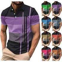 Felirenzacia Men’s Everyday Active Polo Shirt, Soft Knit Breathable Short Sleeve Golf Top, Purple,S