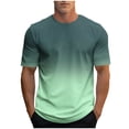 thumbnail image 1 of Felirenzacia Men's Gradient Cotton T-Shirt Summer Short Sleeves Crew Neck Lightweight Breathable Solid Pullover Tee Top Mint Green,3XL, 1 of 5