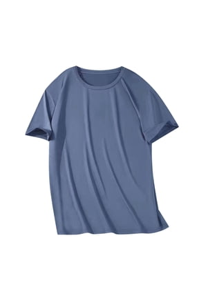Men's Plus Size Solid T-Shirt Active Moist Wicking Crew Neck Basic Short Sleeves Tee Top Light Blue,4XL