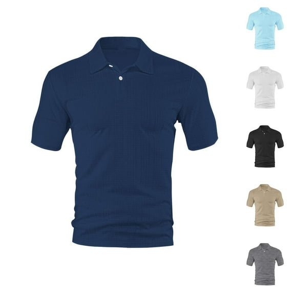 Felirenzacia Men’s Regular Fit Polo, Lightweight Performance Knit Short Sleeve Shirt, Navy,3XL