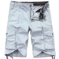 thumbnail image 1 of Felirenzacia Men's Workwear Shorts Slim Fit Multi Pocket Zipper Straight Leg Five Piece Pants, Casual Outdoor Sports Shorts, 1 of 3