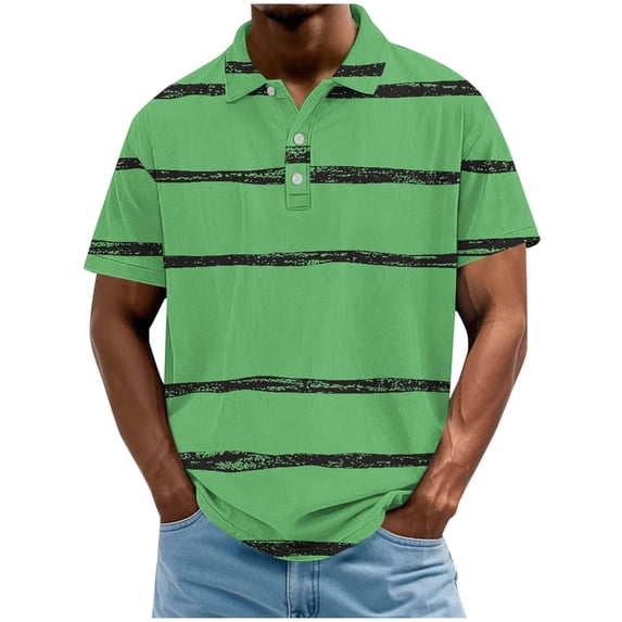 Felirenzacia Men's and Men's Plus Casual Polo Shirt, Short Sleeve Moisture Wicking Quick Dry Golf Shirt, Green,4XL