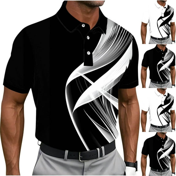 Felirenzacia Men's and Men's Plus Short Sleeve Golf Polo Shirt, Lightweight Performance Quick Dry Top, Black,4XL