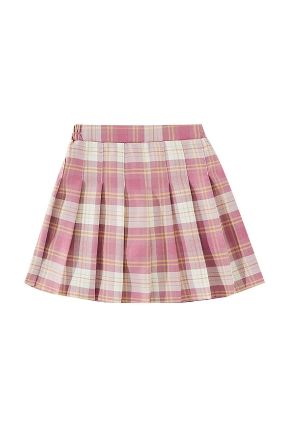 Pleated Skirts for Women Y2k Mini Skirt High Waist A-Line Uniform Skorts Plaid Cheer Skort