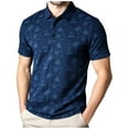 thumbnail image 1 of Felirenzacia Plus Size Men’s Regular Fit Polo, Lightweight Performance Palm Tree Print Short Sleeve Hawaii Shirt, Dark Blue,2XL, 1 of 2