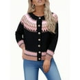thumbnail image 1 of Felirenzacia Plus Size Women’s Christmas Nordic Knit Cardigan, Long Sleeve Button Front Sweater, S-5XL, 1 of 6