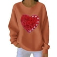 thumbnail image 1 of Felirenzacia Plus Size Women’s Valentine Hoodie Love Heart Print Long Sleeve Casual Comfy Pullover Top Romantic Holiday Outfit Women’s Fashion, Orange,XL, 1 of 4