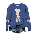 thumbnail image 1 of Felirenzacia Plus Size Women’s Valentine Shirt Romantic Heart Print Casual Fashion Top for Women, Blue,2XL, 1 of 5