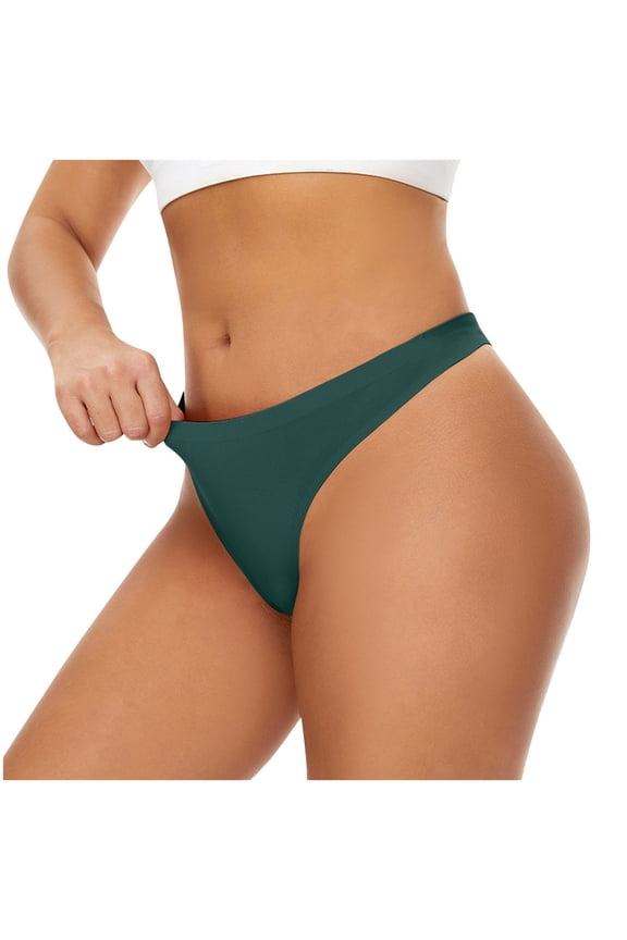 Seamless G-string Thongs for Women - No Show Thong Underwear Stretch Breathable Low Rise Panties