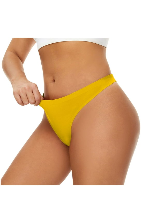 Seamless G-string Thongs for Women - No Show Thong Underwear Stretch Breathable Low Rise Panties