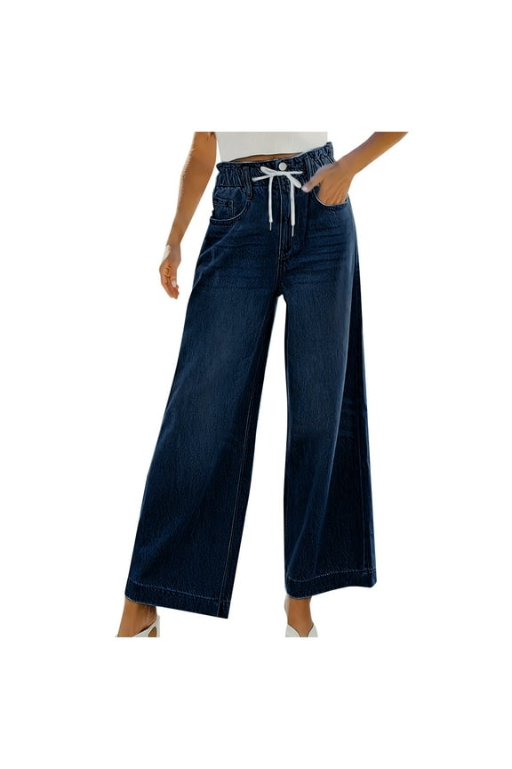 Straight Bootcut Jeans for Women Mid Rise Stretchy Denim Pants with Insta Stretch, Comfortable Everyday Wear