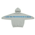 thumbnail image 1 of Felirenzacia Valentine Day I Love You This Much Oversized Matching Couples Sweatshirt, Long Sleeve Cozy Pullover Hoodie Top for His & Hers, Gray,XL, 1 of 7