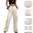 thumbnail image 1 of Felirenzacia Women 6 Pockets Cargo Pants, No Boundaries Beige Cargo Sweatpants for Outdoor Active Wear, 1 of 7