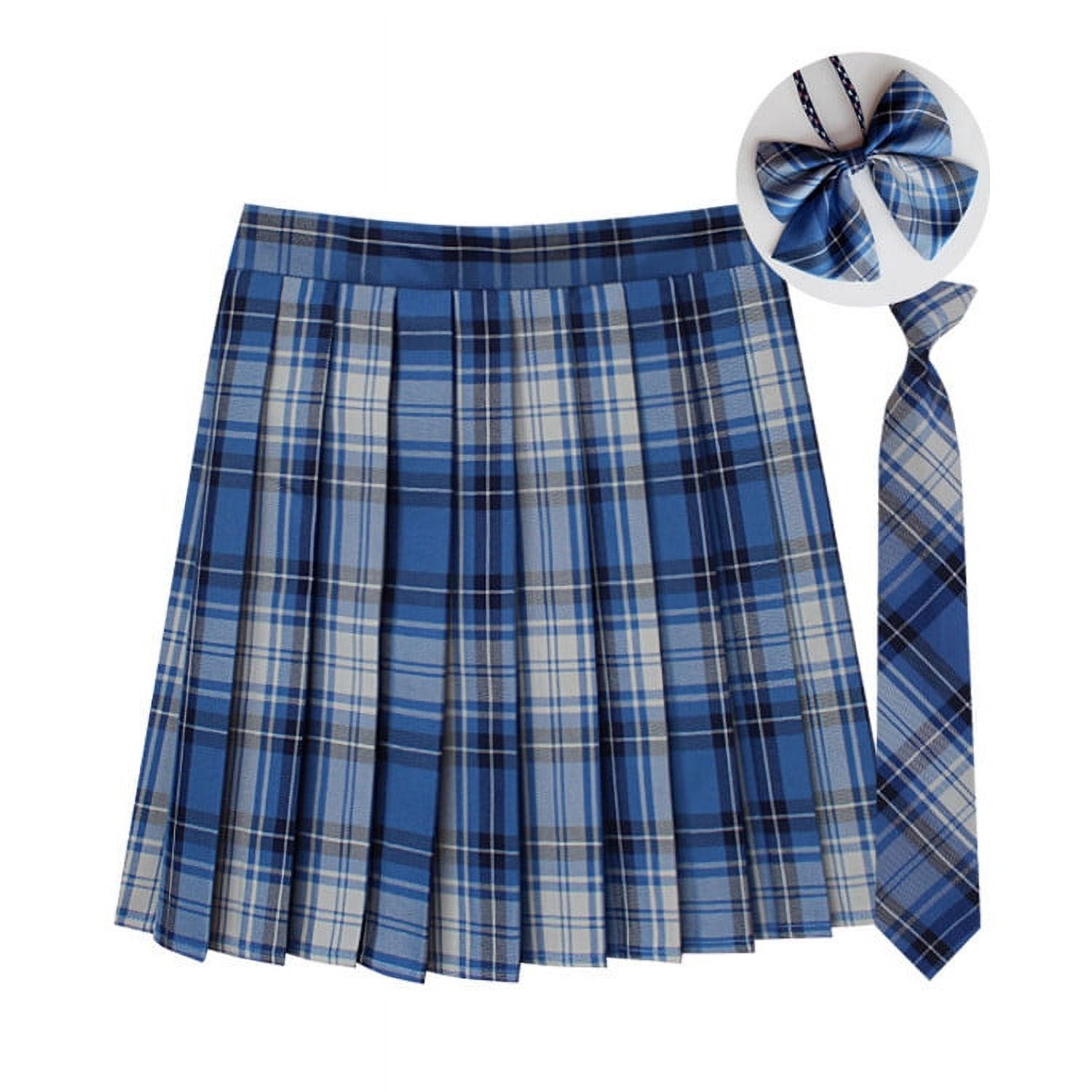 Felirenzacia Women JK Uniform Outfit with Plaid Bow Tie 3 PCS Back to ...
