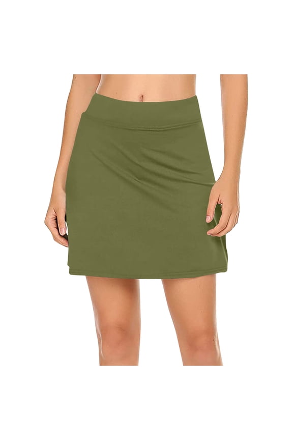 Women Skorts Skirts Athletic Golf Tennis Swim Skirts with 20" Knee Length for Women Army Green,XL