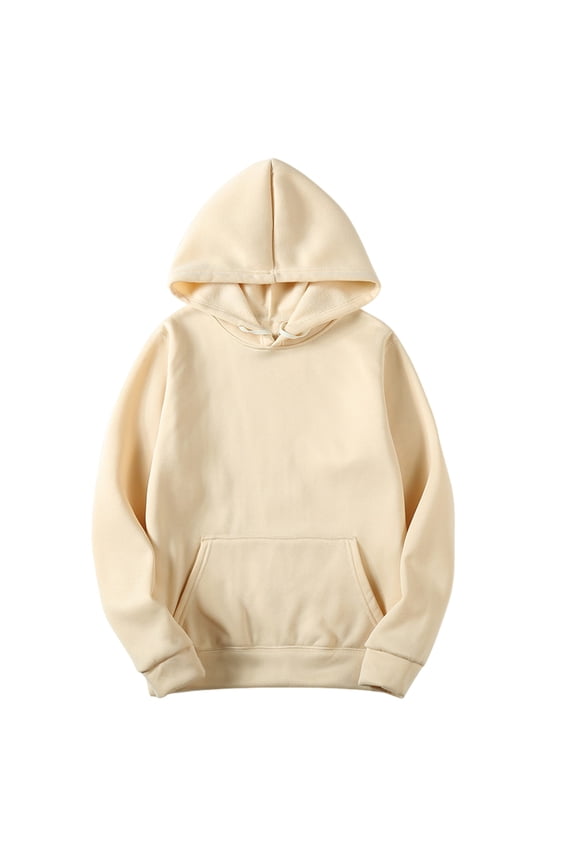 Women's 0.9lbs Hoodie, Cotton Long Sleeve Crewneck Sweatshirt for Women Drawstring Kangaroo Pockets Pullover Loose Tops,Khaki,XL