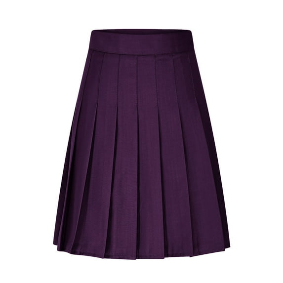 Felirenzacia Women's 20" Knee Length Skirts with Pockets Casual Basic Midi Skirt Stretchy High Waisted Skater Flared Pleated