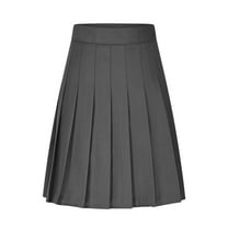 Felirenzacia Women's 20" Knee Length Skirts with Pockets Casual Basic Midi Skirt Stretchy High Waisted Skater Flared Pleated