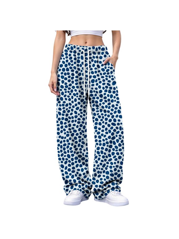 Women's Abstract Print Pants, Stretchy High Waist Casual Fashion Trousers
