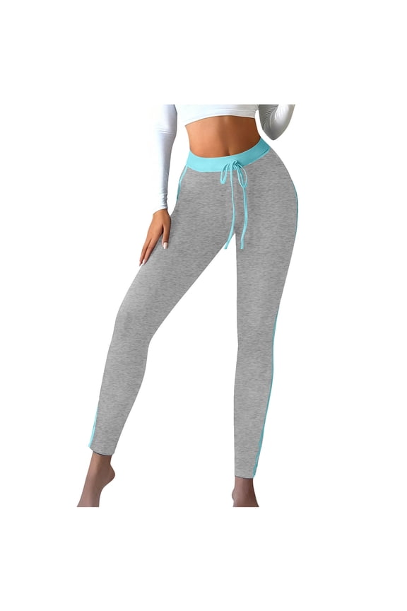 Women's Active Long Leggings, Striped Atheletic 4 Way Stretch Drawstring Elastic Waist Skinny Yoga Pants, Green,2XL