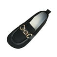 thumbnail image 1 of Felirenzacia Women’s Ballet Flats Slip-On Loafers, Square Toe Flats Shoes, Gold Silver Chain Dress Shoes, Work Shoes, Comfort Walking Shoes, 1 of 7
