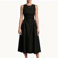 thumbnail image 1 of Felirenzacia Women's Business Cocktail Dress Side Drawstring Wrap Formal Elegant Sleeveless Boatneck Sheath Dresses,Black,S, 1 of 4