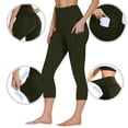 thumbnail image 1 of Felirenzacia Women's Capris Leggings with Pockets Tummy Control Butt Lifting High Rise Yoga Legging Army Green,XXL, 1 of 9