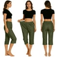 thumbnail image 1 of Felirenzacia Women's Capris Slim Fit Jeans, High Rise Tummy Control Straight, Army Green Denim Pants with Pockets,M, 1 of 9