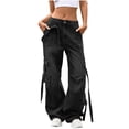 thumbnail image 1 of Felirenzacia Women's Cargo Jeans, 7 Pockets Mid Rise Denim Pants, Y2K Fashion Streetwear Jeans for Women, 1 of 7
