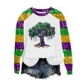 thumbnail image 1 of Felirenzacia Women's Carnival Raglan Shirt, Mardi Gras Casual Loose Pullover Hoodie, Warm Fleece Sweatshirt, Party Tops, S-3XL, 1 of 6