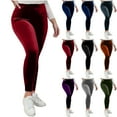 thumbnail image 1 of Felirenzacia Women's Casual Solid Velvet Leggings, Stretchy Long Skinny Pants, Brown,S, 1 of 7